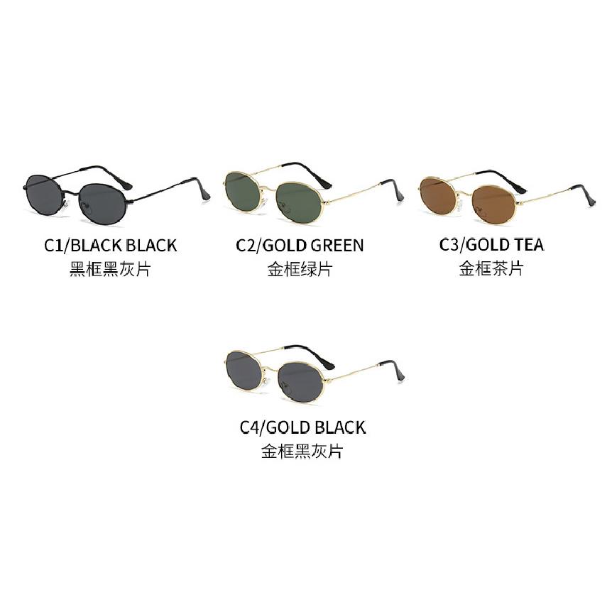 Metal sunglasses, retro oval-shaped, oversized style, punk sunglasses, driving glasses