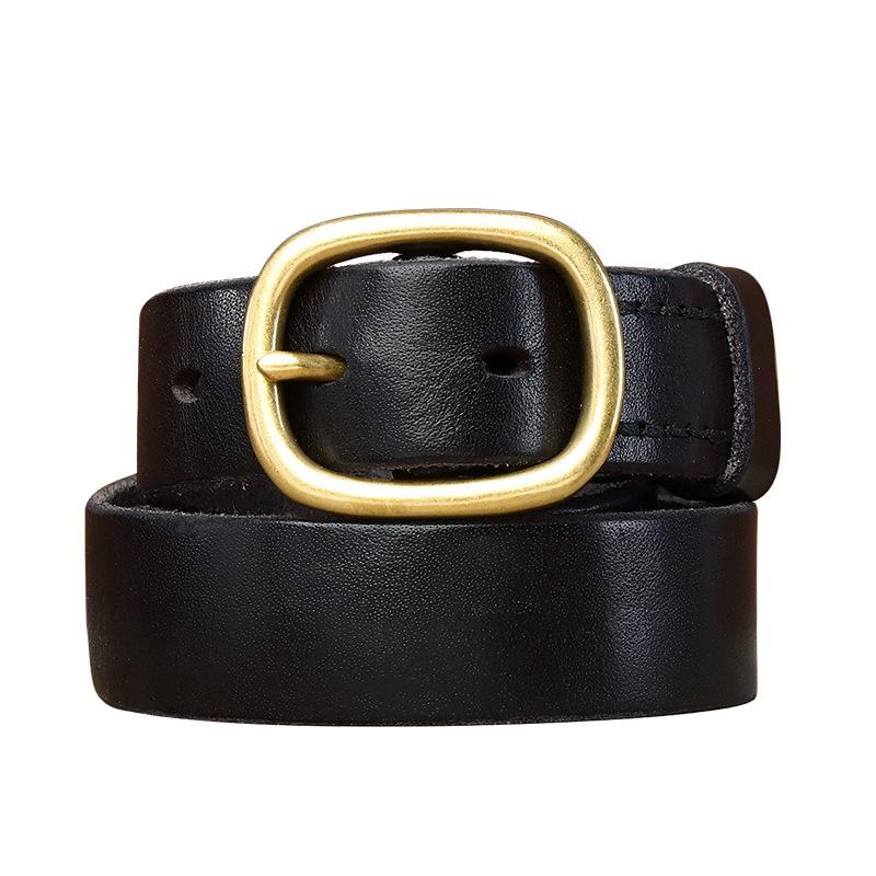 Women's Belt Leather Pin Buckle First Layer Cowhide Retro and Fashion All-Matching Trendy Korean Style Jeans Belt