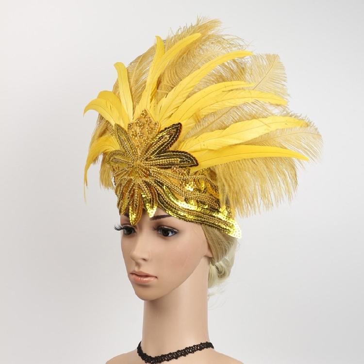 Feather Flapper Headband Masquerade Headpiece Mardi Gras Art Hair Accessories