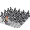 21Pcs/lot Dane Iron Feet Eomer Rohan Warriorr Vs Uruk Hai Army Figrues With Shield Sword Bow Spear Building Blocks Toys for Kids