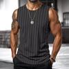 Canotta Uomo Retro Stampa 3D Quadri Righe Grafica Senza Maniche Girocollo Larga Streetwear Moda Estiva Canotte Casual