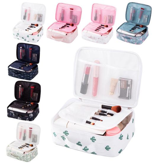 Portable Travel Waterproof Flower Flamingo Cosmetic Bag Mini Wash Pouch Handbag