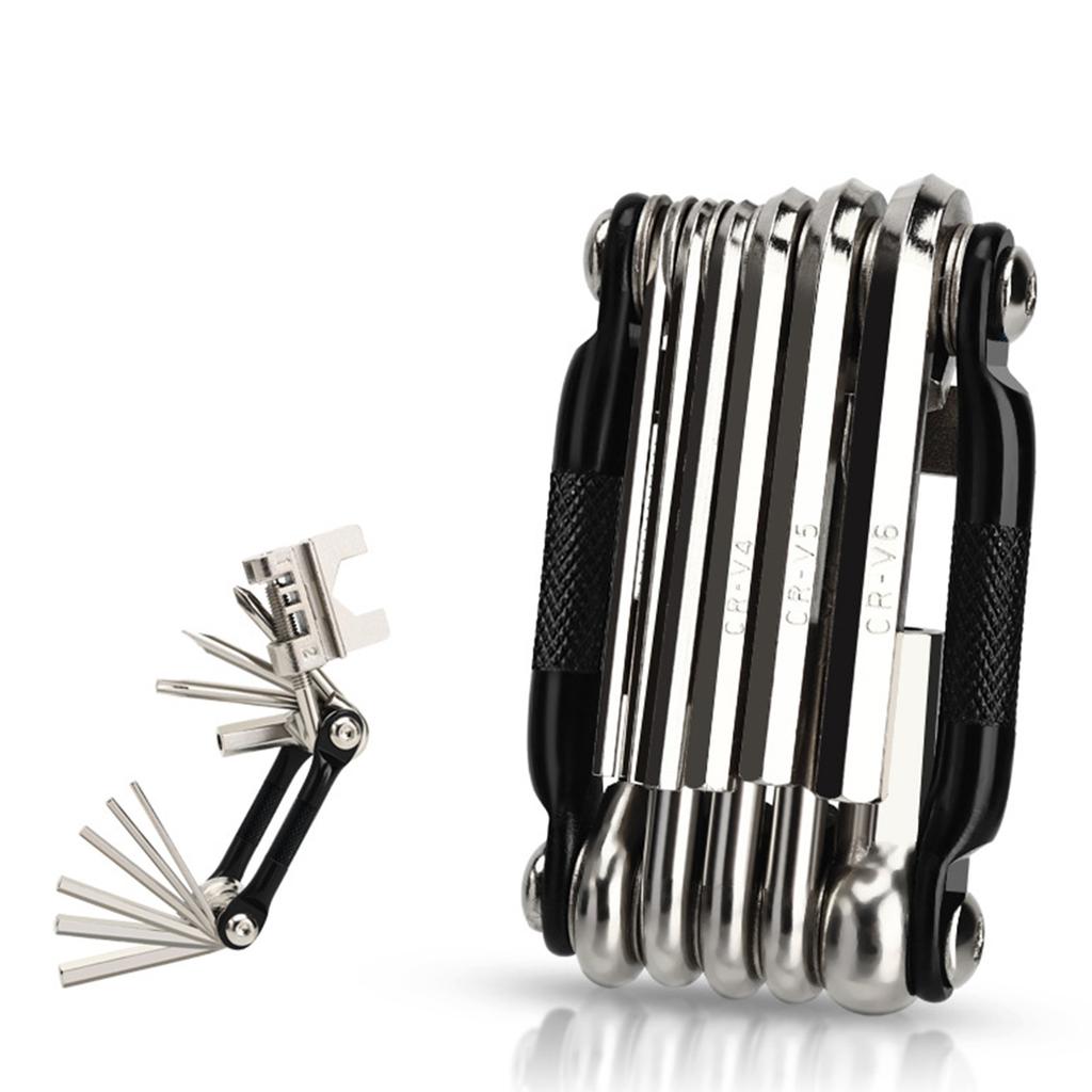 Bicycles Maintenance Multitool 16 In 1 Bikes Repair Wrench Pocket Multifunctional Steel Bicycles Toolset Folding Wrench