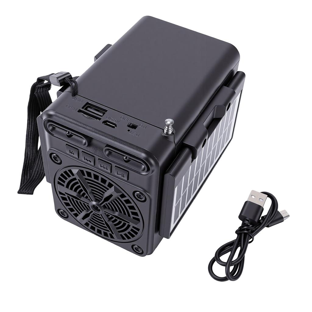 Solar Radio Support USB Small Memory Card Playback Bluetooth Speaker Music Player for Outdoor