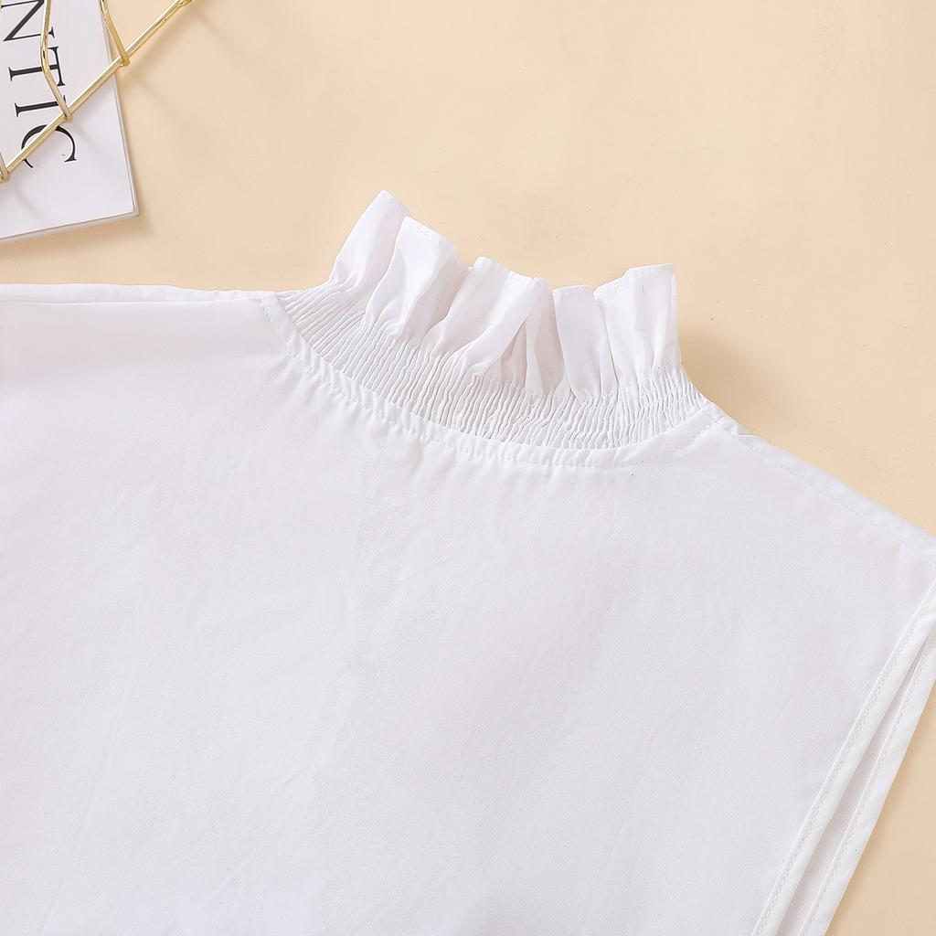 Ladies Elegant Pleated Lace Fake Collar, Deep V-Shaped Fake Collar with Decorative Collar, Temperament Fake Collar