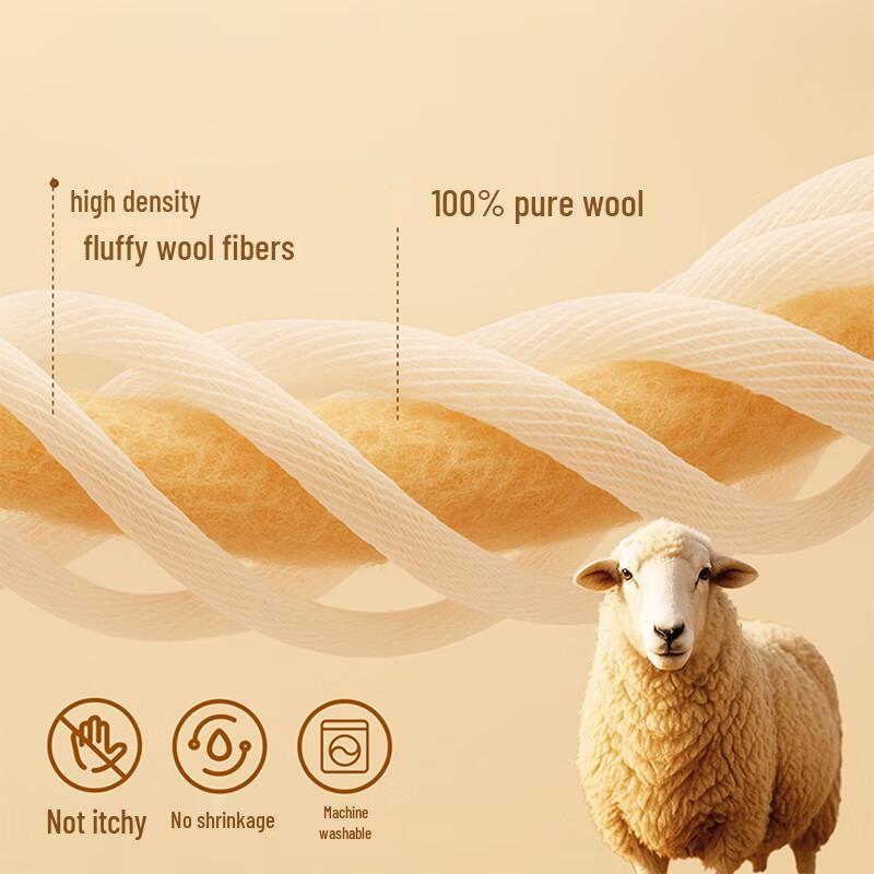 Mao Ren Men's 100% Pure Wool Thermal Base Layer Pants