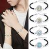 Diamond Inlaid Aroma Diffuser Bracelet: Adjustable Black Rope Wristband for Women