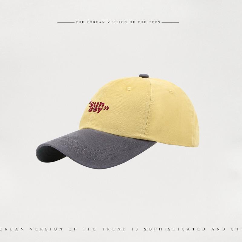 Soft top retro embroidery color matching cap female couple versatile street trend show face small baseball cap