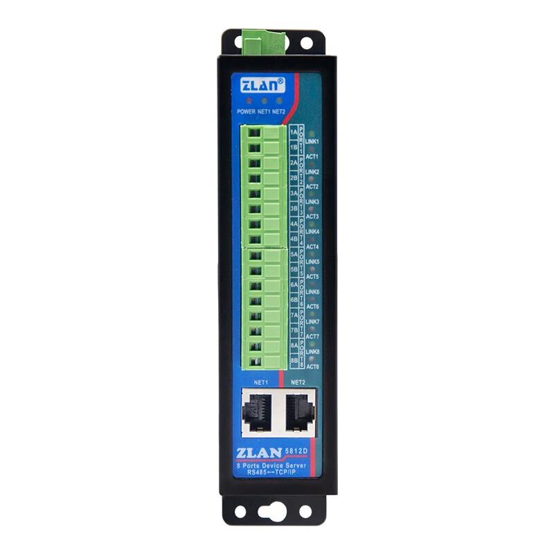 ZLAN Industrial 8-Port RS485 Serial Server Gateway