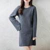 Women Sweater Dress 100% Wool MODERN NEW SAGA O-neck Knit Long Pullover Winter Jumpers Wool Long Dress Female