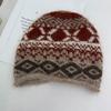 Fair Island Vintage Jacquard Drawstring Knitted Ear Cap Children's Winter Cute Warm Wool Plush Baotou Hat