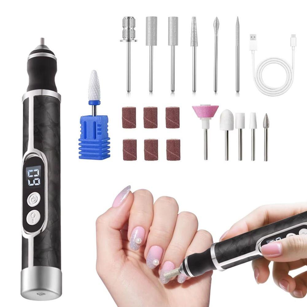 High Speed Electric Nail Sander Digital Display Nail Polisher Nail Drill Machine Salon Use