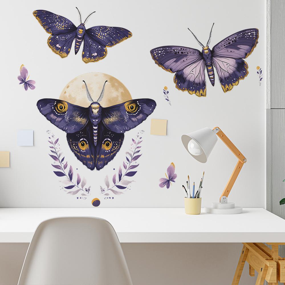 Aesthetic Purple Butterfly Bedroom Living Room Home Background Beautification Decoration Wall Stickers