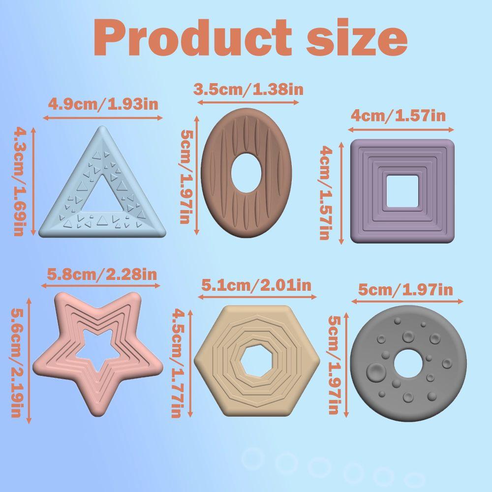 6PCS/set Silicone Children Sensory Stone Relaxing Textured Worry Rocks  Christmas Gift