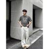 The new model shows the length and height of the legs, lifts the gear, drapes, straight and slightly elongated pants, white high street retro jeans, m