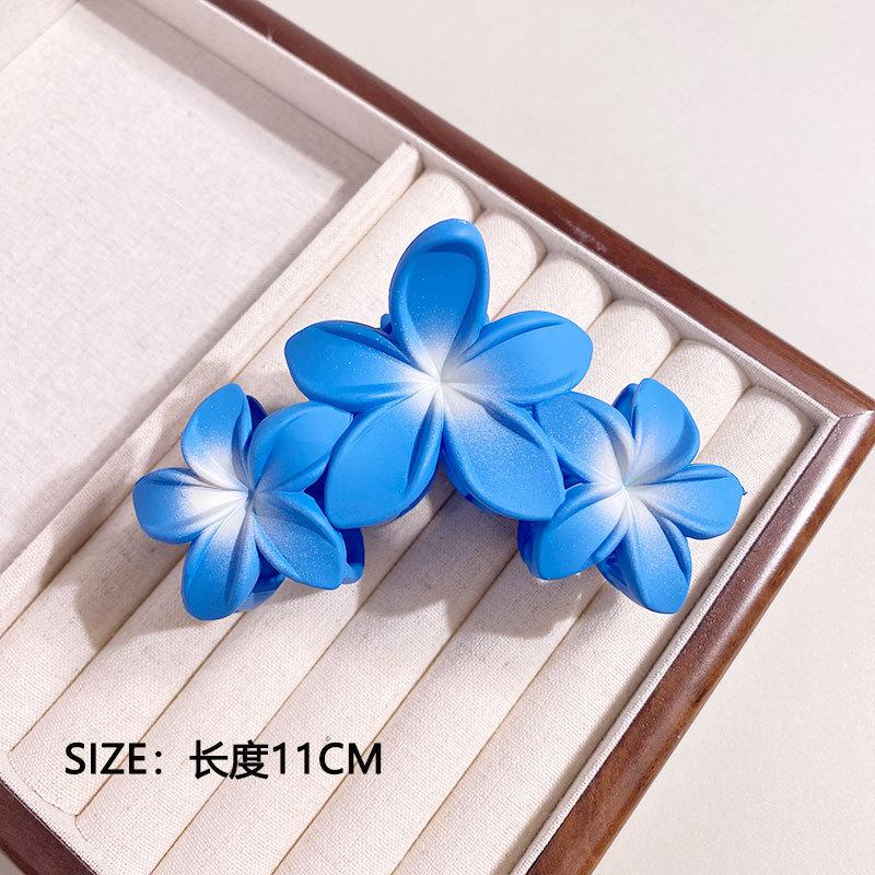 Candy Colorful Gradient Plumeria Flower Large Hair Claw Clips Women Trendy Crab Ponytail Clip Barrettes Hair Accessories Girls