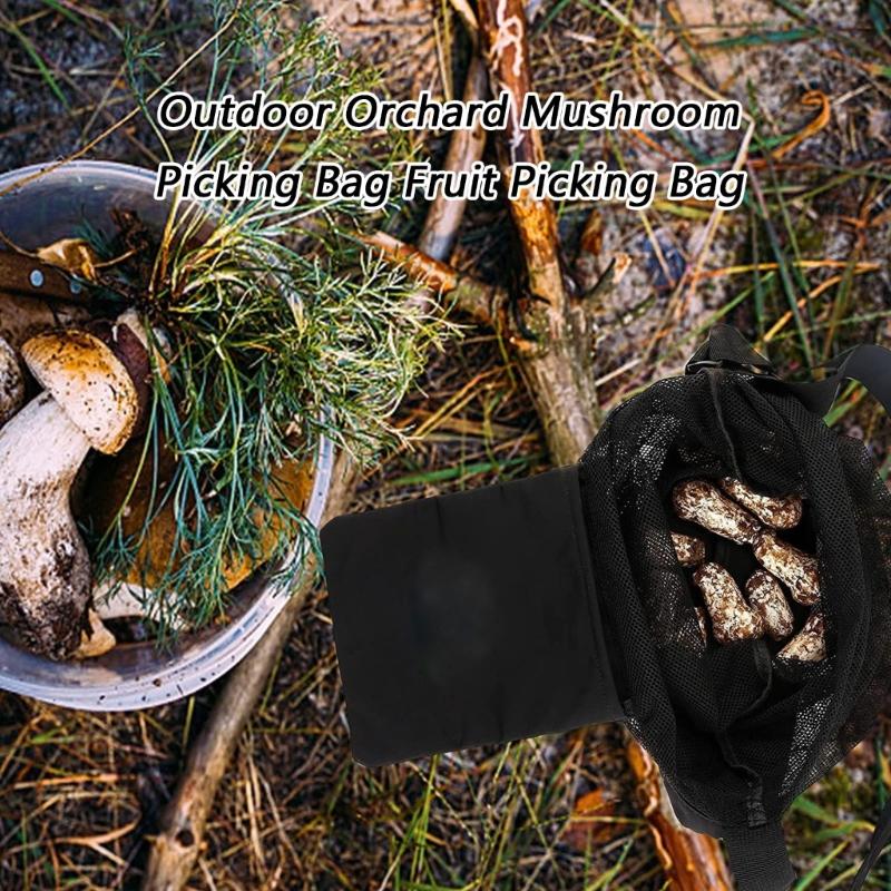 Ergonomic Shoulder Strap Fruit Picking Bag Container Pouch With Reinforced Mesh Breathable For Gardening And Forest Use