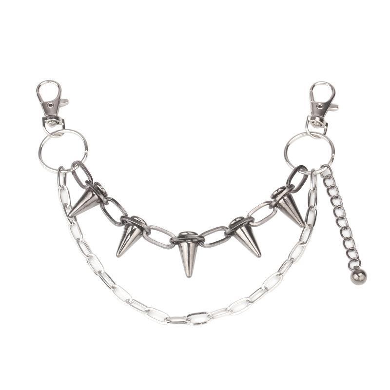 Gothic Punk Detachable Bag Chain Set With Multiple Cool Charm Designs For Handbag Decor Y2K Alt Style Daily Wear