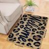 1pc Leopard Print Welcome Doormat Black and Tan Animal Pattern Non-Slip Entrance Floor Mat for Front Door Home Office Decor