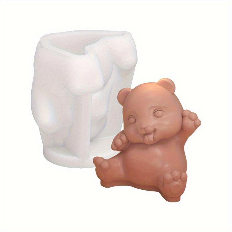 Panda Bamboo Candle Silicone Mold 3D Cute Bear Candle Plaster Crafts Resin Mold DIY Soap Chocolate Ice Cake Baking Tools