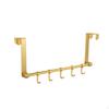 Over the Door Hook Rack Aluminum Hanger with 5 Hooks All Metal for Bedroom, Washroom, Entryway