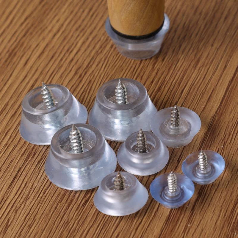 4-20PCS Silicone Transparent Chair Leg Mat Non-slip Leg Pads Sofa Foot Covers Floor Furniture Cap Wear-resistant Protector Pads