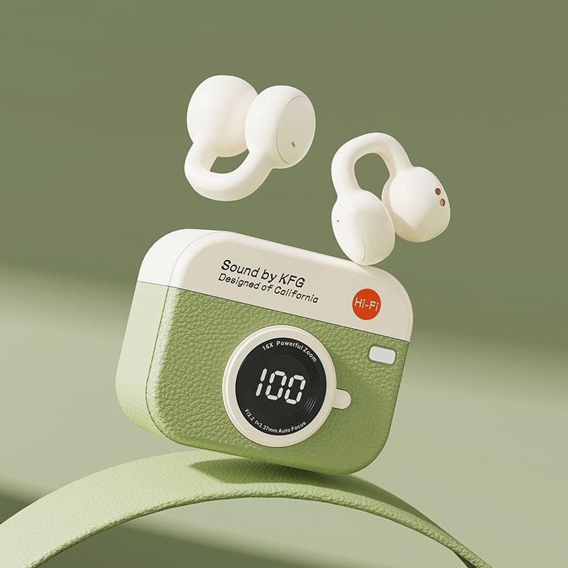 Vinyl retro camera bluetooth headset wireless high value women's student gift high sound quality