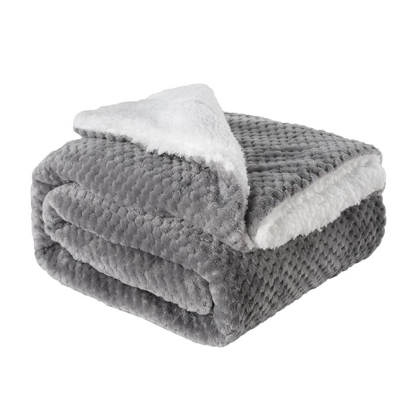 Double-Layer Thickened Pineapple and Coral Fleece Blanket - Lamb Fleece Cover, Perfect Gift