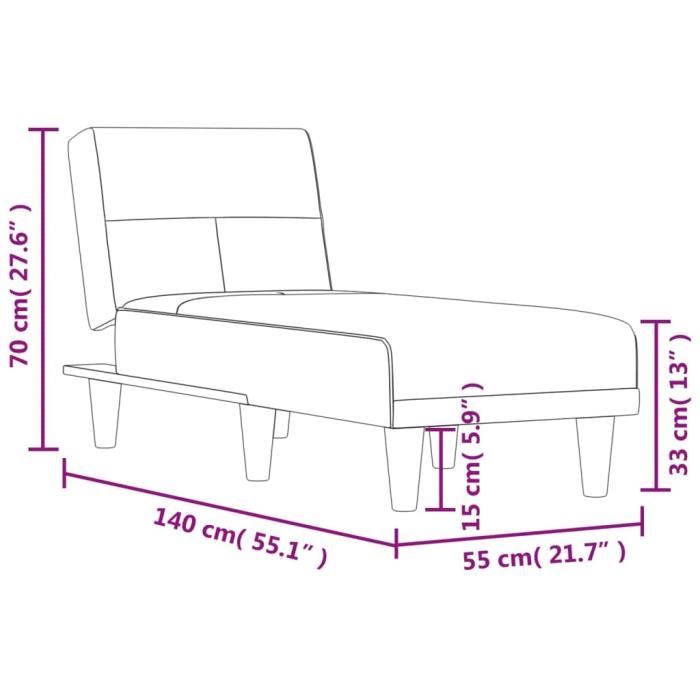 VidaXL Chaise Longue Light Grey Fabric 352813