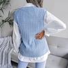 College Casual Loose Knit Vest Fashion Women's Hollow V-neck Sweater
