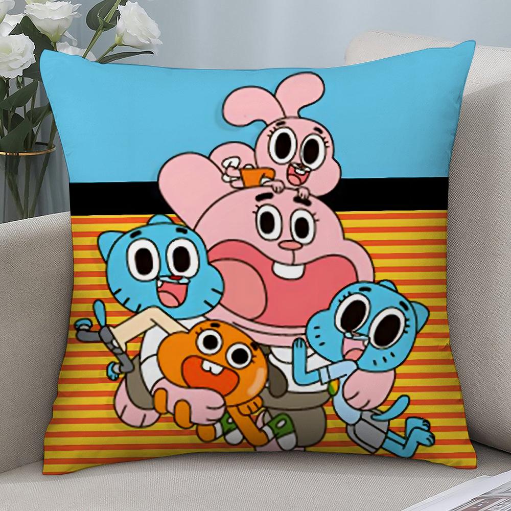 Animation Amazing World Gumball Pillow Case Short Plush Sofa Decorative Gift Home Double-sided Printing Cushion