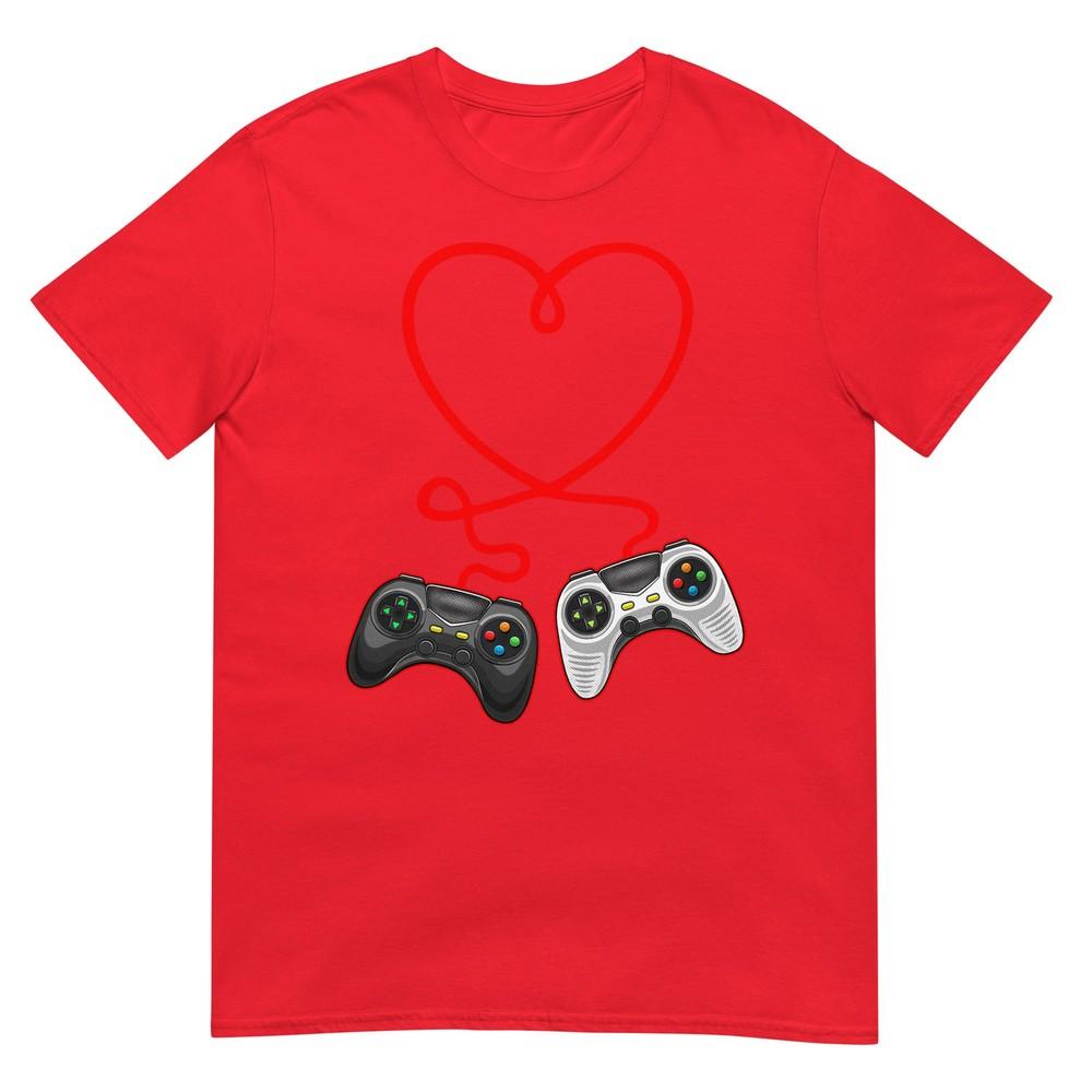 Video Gamer Valentines Day TShirt With Controllers Heart TShirt S