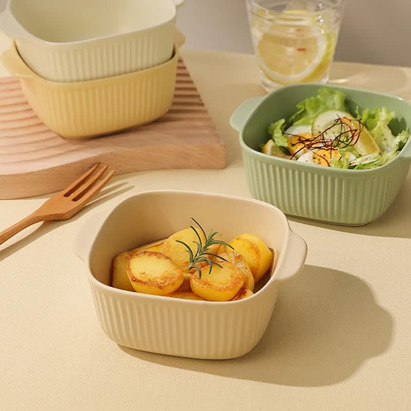Deou Ceramic Double-Handle Baking Bowls (2-Pack)