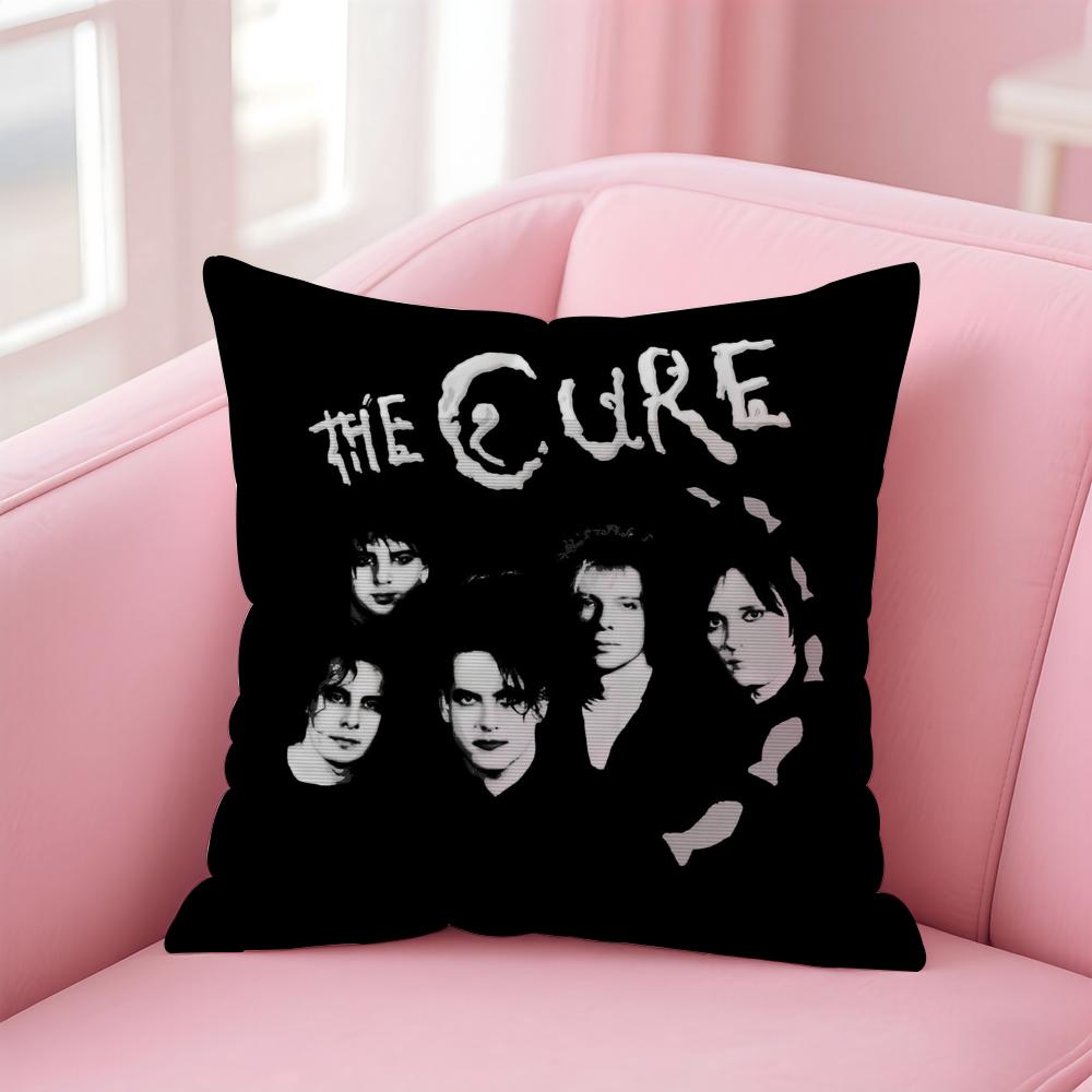 British Postpunk Rock Band TThe Cure Cushion Cover Pillow Case Soft Skin Friendly Fabric  Concealed Zipper