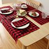 Christmas Table Runner Red and Black Checkered Tablecloth Merry Christmas Decorations For Home Navidad Noel Gifts Tablecloth