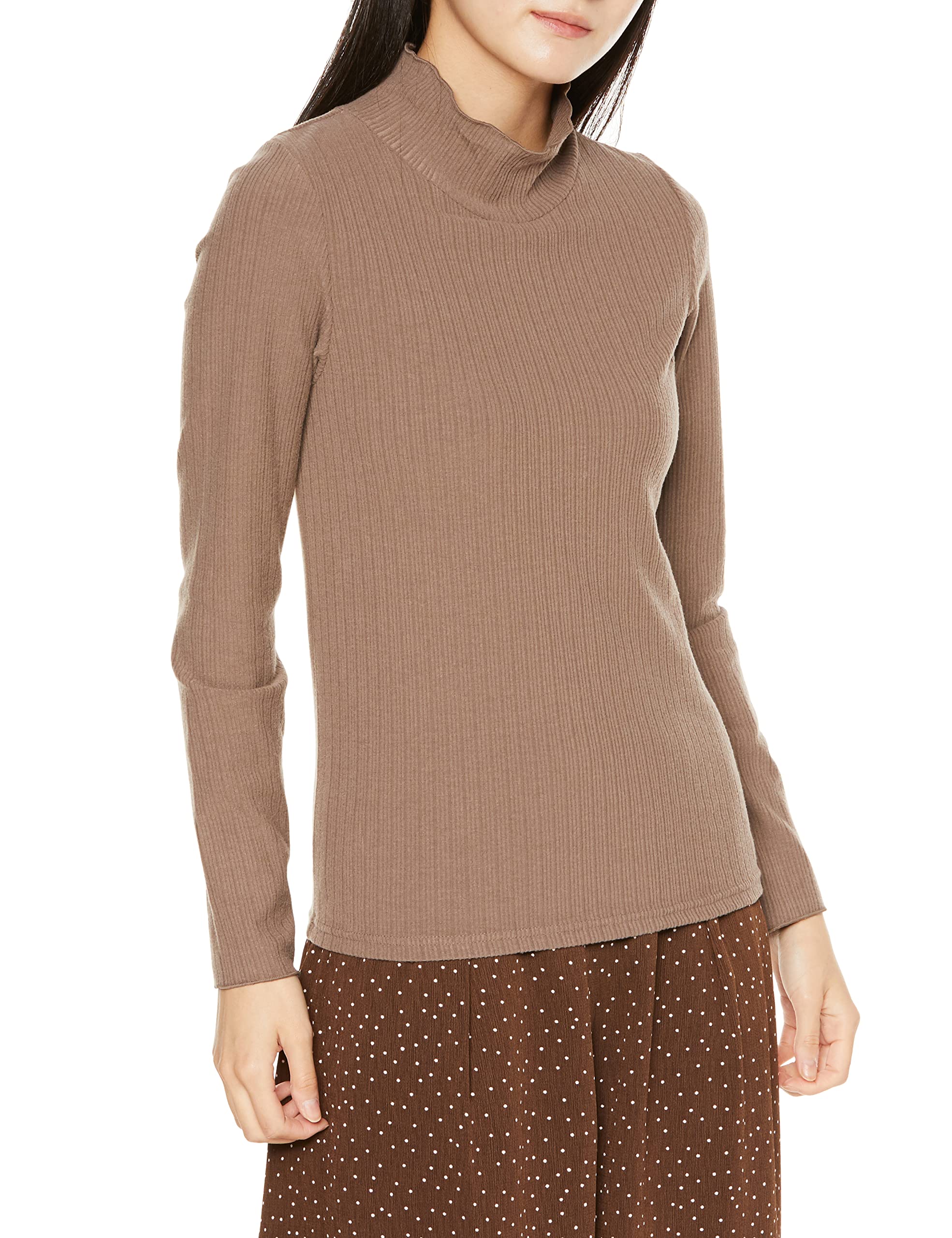 

Natural Beauty Basics Bottle Neck Brushed Cut and Sewn Size M T-Shirt [Wing Collaboration] Women s Top, Mocha,