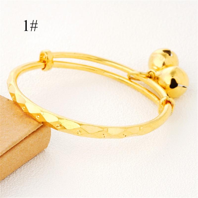 Korean Fashion Brass Gold -Plated Jewelry Smooth Starry Bell Children 'S Bracelet 