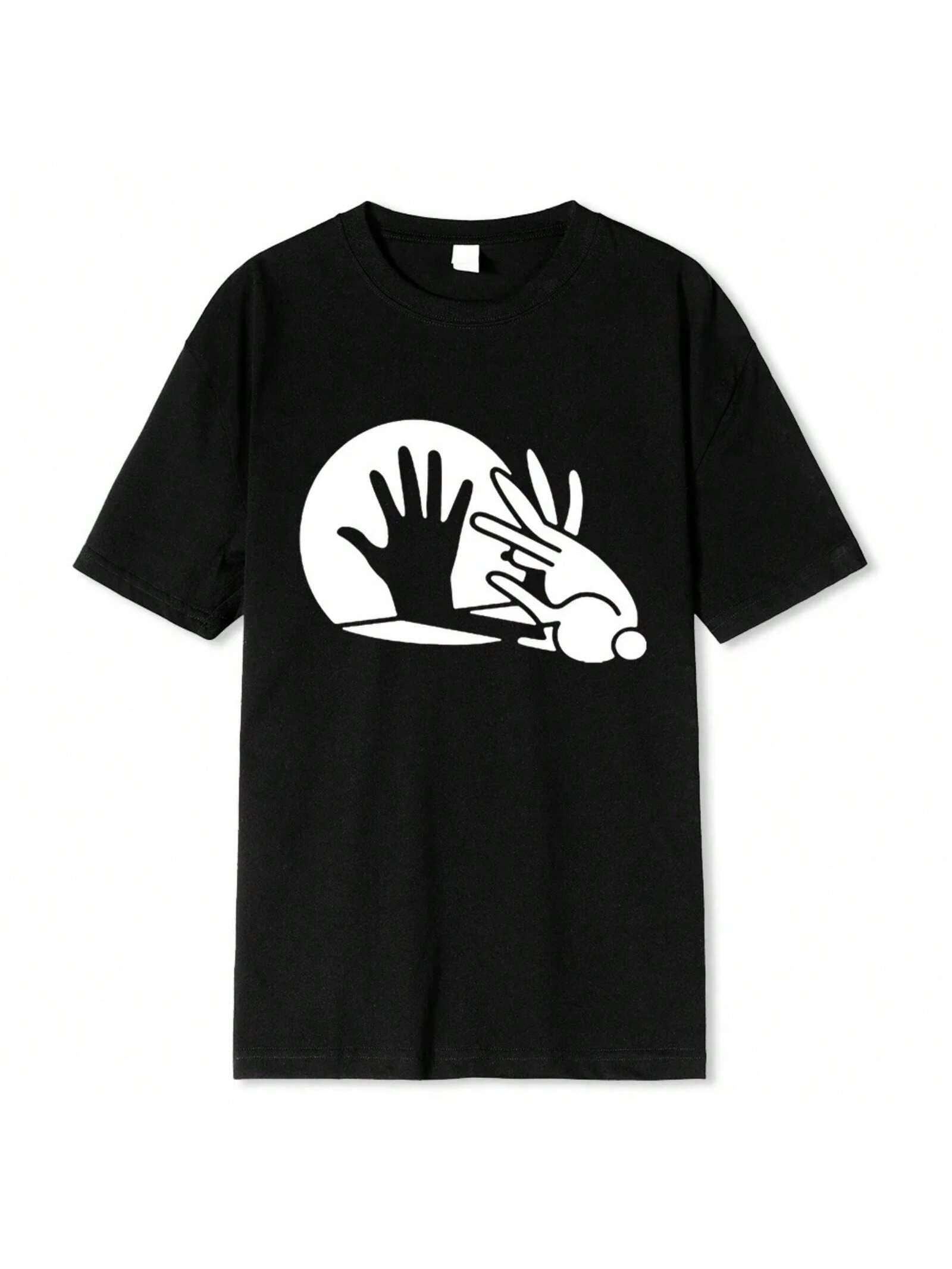 unisex Wounisex Funny Rabbit Shirt Animal Bunny Lover Shadow Play Pun Gift T-Shirt Tops Shirt Prevailing T Shirt S разноцветный