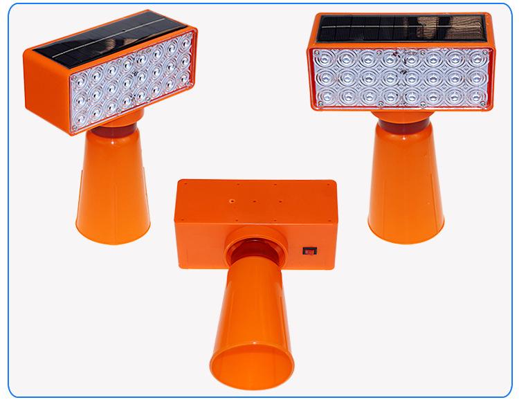 Solar LED Flashing Warning Light for Nighttime Road and Construction Safety