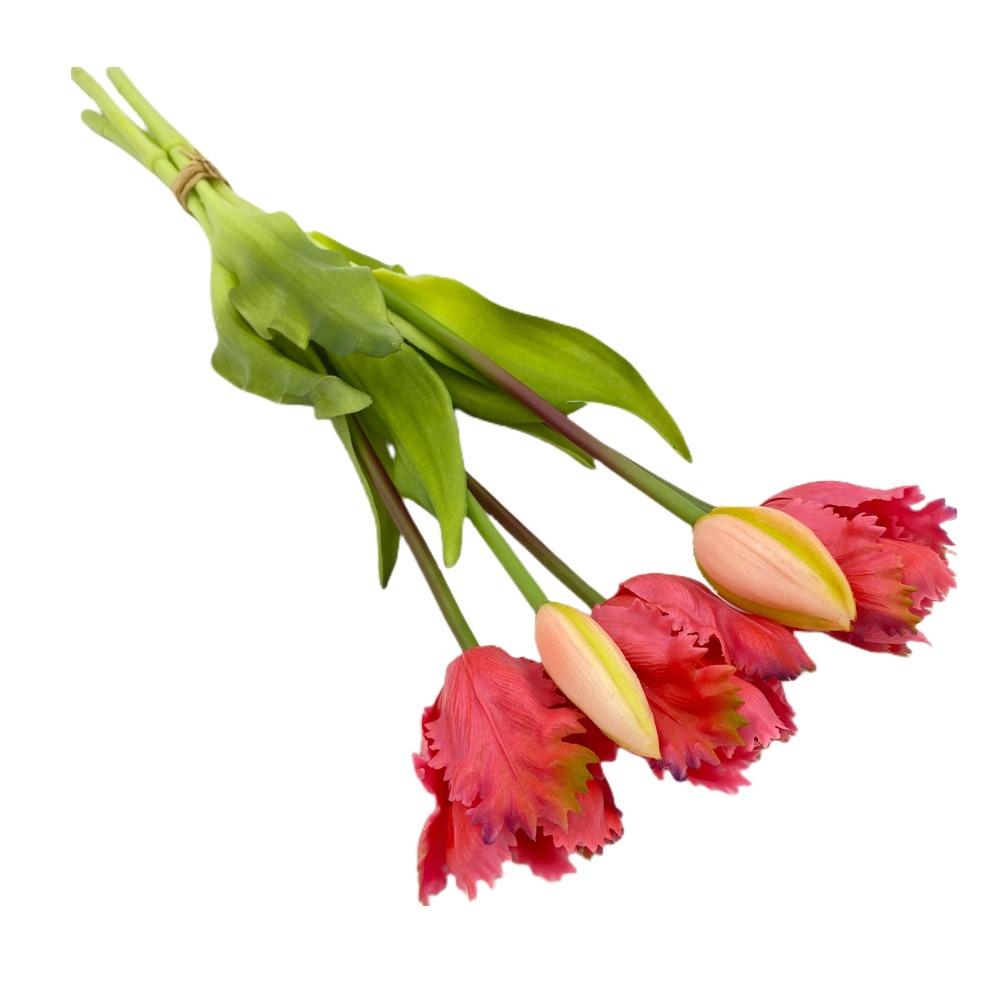5pcs Real Touch Simulation Tulip Bouquet Luxury Fake Flowers  Ride Bouquet