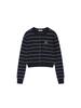 KIRSH Small Cherry Stripe Crop Cardigan [Navy]