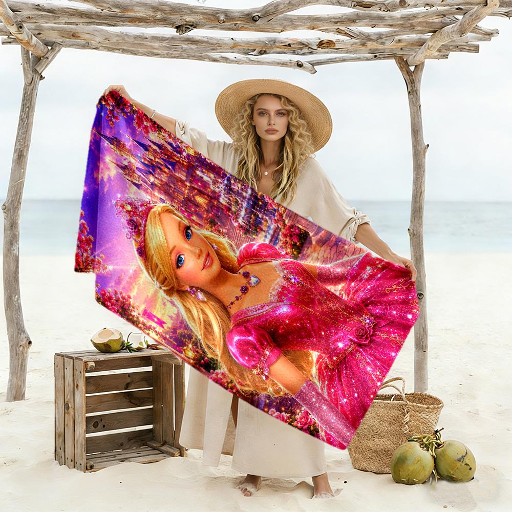 Barbie3 Beach Towel Super Soft Microfiber Quickdry Fabric Comfortable Lightweight