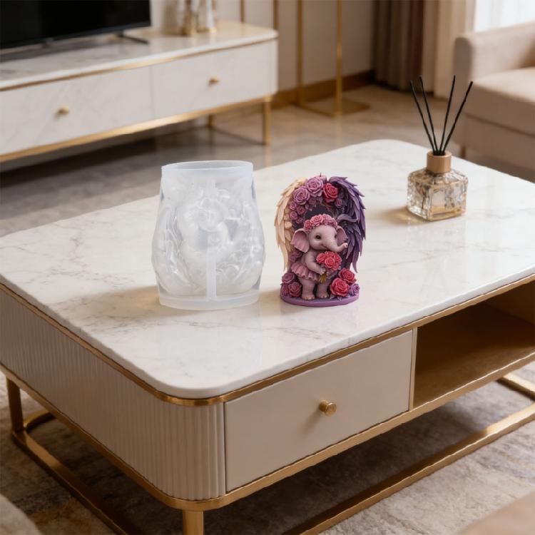 Angel Elephant Silicone Candle Molds For Handmade Candle Soap Home Decoration Gypsum Ornament Resin Casting Project