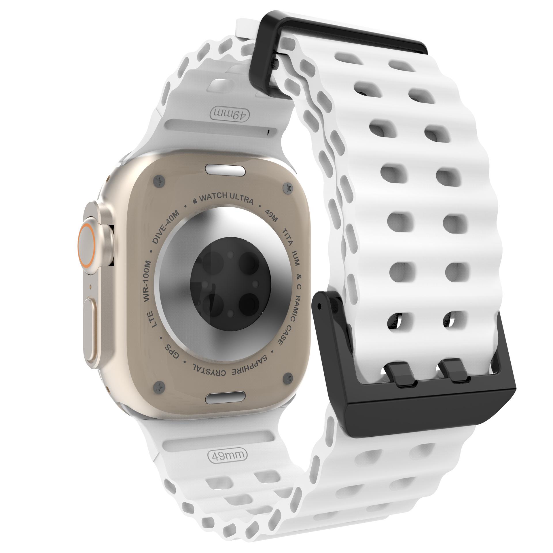 

Breathable Silicone Double Buckle Sport Strap for Apple Watch Ultra