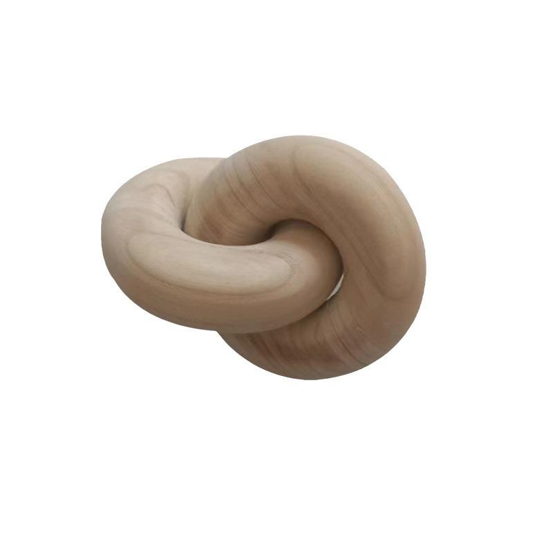 1PC Wooden Chain Decorative Blisters Paulownia Hotel Wooden Chain Buckle Wooden Chain Two-ring Knot Buckle Desktop Homestay Ornament