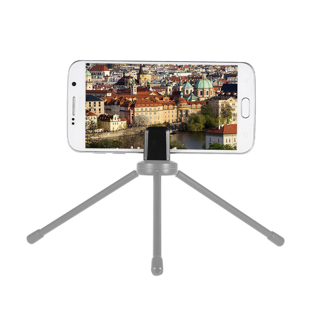 LC 12 Adjustable Metal Phone Holder Mini Cell Phone Clamp Tripod Adapter with 3pcs 1 4  Screw Holes for iPhone Samsung