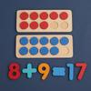 Kids' Wooden Math Ten-Grid Toy: Number Recognition & Color Sorting for Early Education and Intellectual Development.