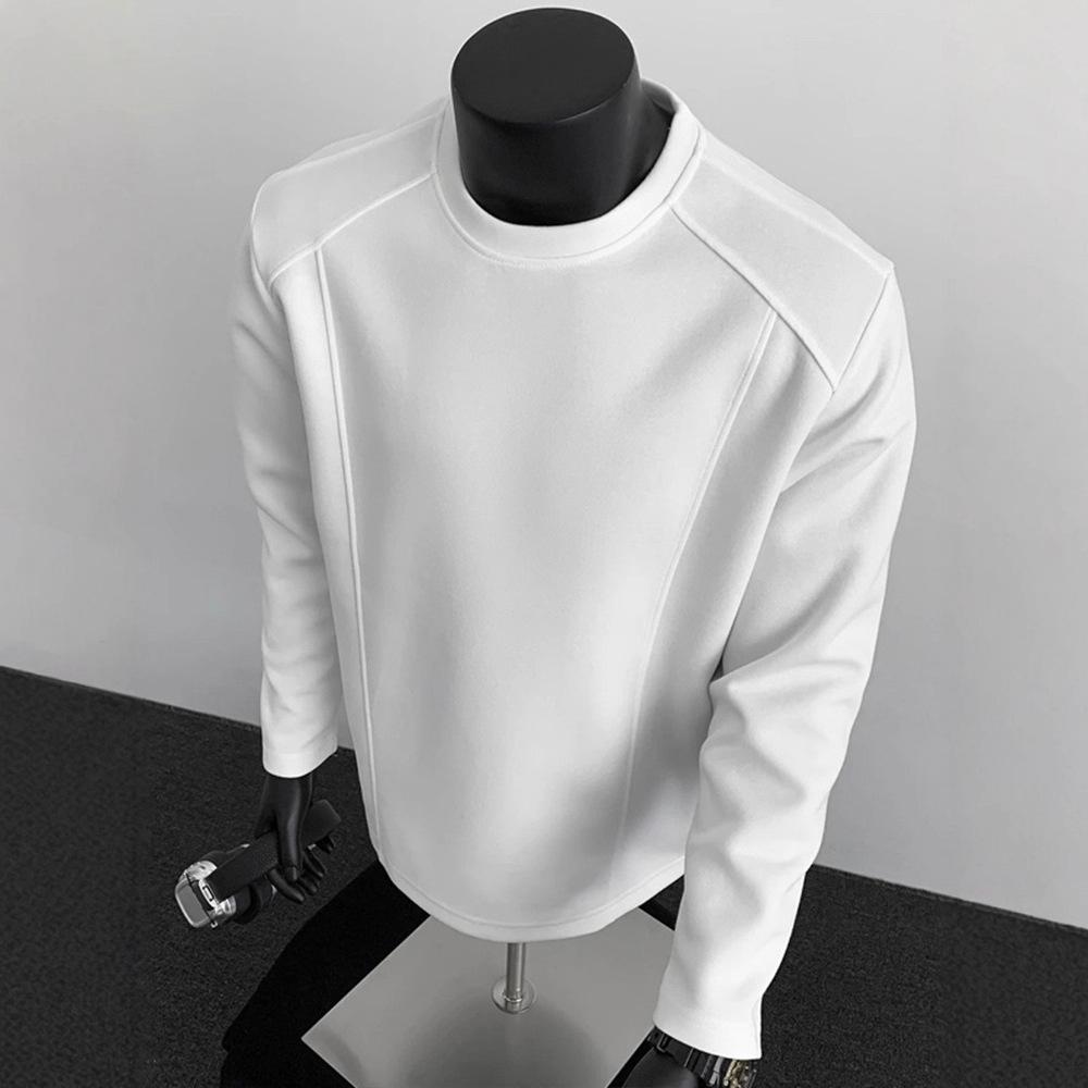 

Retro Sweater Men s Shoulder Bottoming Shirt Design Sense Long Sleeve T-shirt XXL