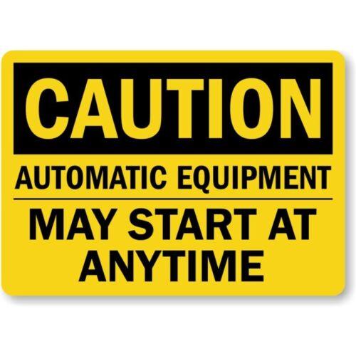 

Automatic Equipment Caution Aluminum Weatherproof Sign pAluminum 20x30cm（7.8x11.8inch）