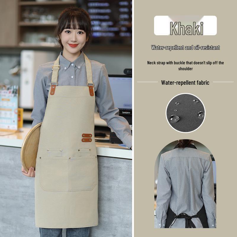 Waterproof & Oil-Proof Stain-Resistant Canvas Apron for Kitchens - Customizable Printing Available